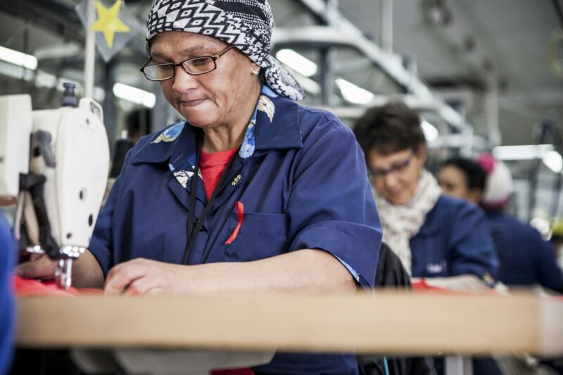 Seamstresses working in factory, Cape Town, South Africa