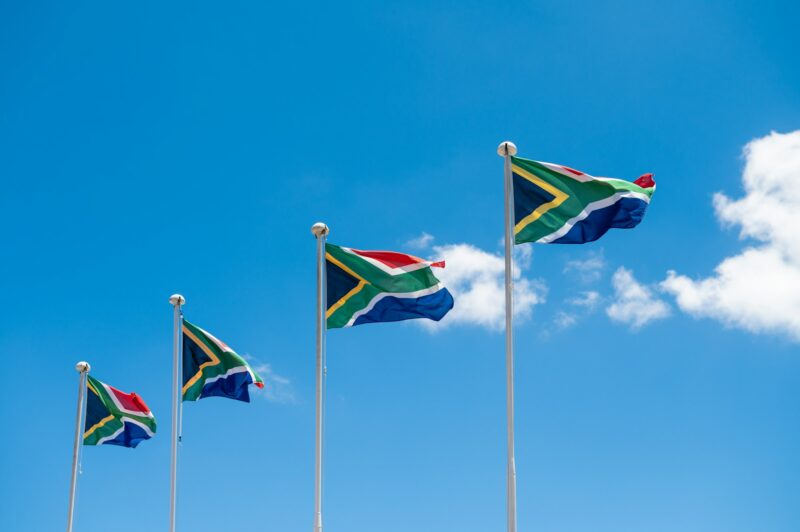 South African flags seen on pole