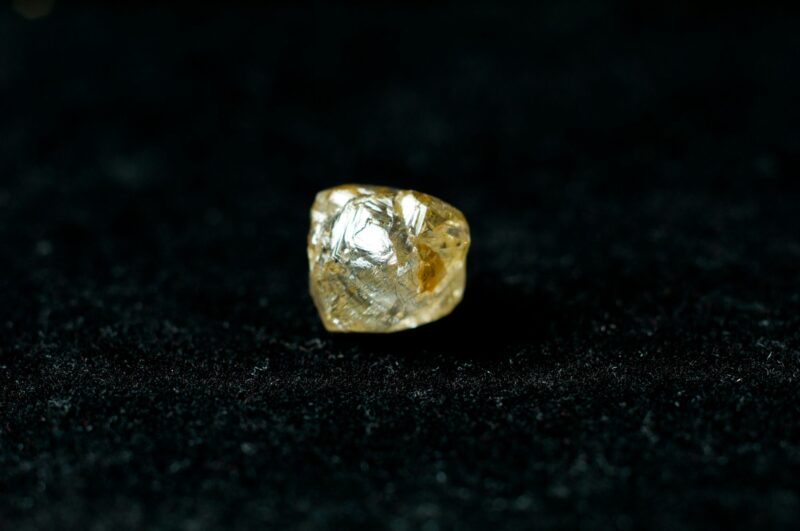 yellow diamond mineral sample